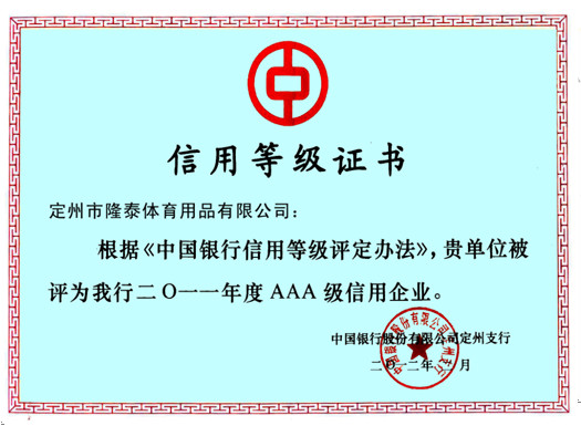 中国银行AAA信用企业